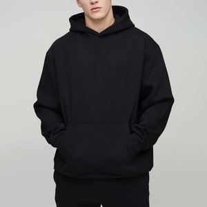 Haute Qualité 500 GSM Coton Épais Blanc Plaine Lourd Surdimensionné Hoodies No String Unisexe Logo Personnalisé Plus La Taille Hommes Hoodies - Product Image 1