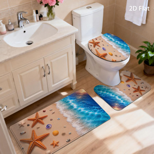 Custom Printed Bath <b>Mat</b> <b>Bathroom</b> Rug <b>Set</b> for <b>Bathroom</b> Non-Slip Shower Curtain Bath <b>Mat</b> - Product Image 4