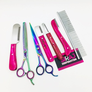 ชุดกรรไกรตัดแต่งขนสัตว์เลี้ยงและแปรงปัดขนแบบใหม่ ผลิตจากสแตนเลสอย่างยั่งยืน ปลอดภัย คุณภาพสูง อุปกรณ์ตัดแต่งขนสำหรับช่างตัดขน - Product Image 4
