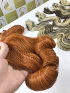 Couleur orange Water Curl 26 ''Haute Qualité Super Double Extensions de Cheveux Humains Bruts Cuticules Alignées Armure Vietnamienne et Perruques - Product Image 5