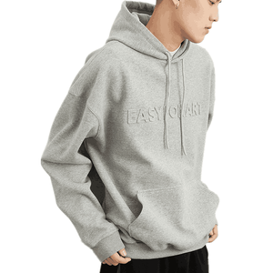 Sudadera con capucha con estampado en relieve 3D de gran tamaño de tela de gamuza personalizada de alta calidad OEM - Product Image 3