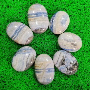 Piedra de piedra ovalada de Rodocrosita azul de alta calidad Natural, piedra de esquelita ovalada, forma de mezcla de cristal liso a granel para joyería, regalos de amor popular - Product Image 1