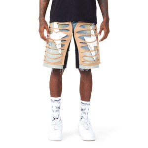 Ropa de calle de verano personalizada, pantalones cortos Vintage, pantalones cortos de trabajo sueltos, pantalones cortos vaqueros holgados para hombre - Product Image 1