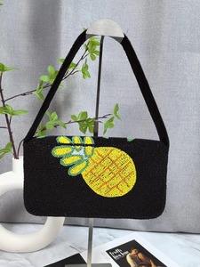 Bolso de Noche de Algodón Tejido con Cristales de Diamante, Bolso de Mano con Cuentas Personalizadas en Colores Mixtos, Estilo Clásico Informal para Fiestas - Product Image 6