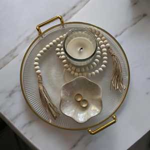 ที่เก็บชาทรงกลมขอบทองสไตล์พรีเมี่ยมสุดหรูสำหรับใช้ในครัวเรือนสำหรับเสิร์ฟจานและสินค้าอื่นๆสำหรับเครื่องครัวและโรงแรมที่ต่ำที่สุด - Product Image 5