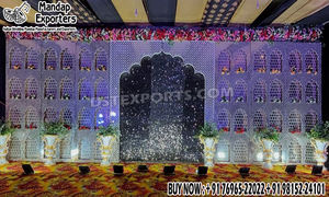 Trending Wedding Haveli Style Mirror Mandap Fabulous Mirror Mandap para bodas del sur de Asia Gorgeous Hindu Wedding Mirror Mandap - Product Image 5