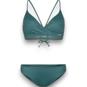 Maillot de bain deux pièces grande taille de haute qualité Bikini à fleurs avec quantité minimale de commande bas de couleur unie fabriqué au Pakistan Vente en gros teint uni - Product Image 2