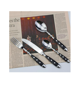 Cuchara de acero inoxidable Juego de cubiertos con mango de resina de 5 piezas Cubiertos perfectos para utensilios de cocina y accesorios de vajilla - Product Image 6