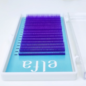 D0.10 Mixte 8-15 Extensions de Cils de Couleur Violet Fait à la Main Facile à Appliquer Cils avec CC Curl Shampooing Boîte Grossistes Made Vietnam - Product Image 5