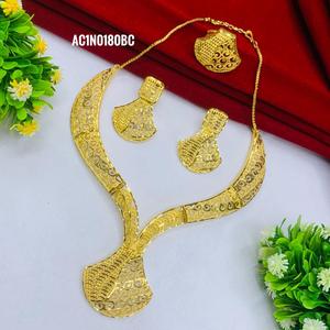 Dernier ensemble de colliers chaîne boîte florale de style classique un gramme court en laiton plaqué or pour les mariages fêtes cadeau de forme florale - Product Image 2