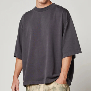 T-shirts pour hommes en gros, t-shirts unis surdimensionnés, impression personnalisée, t-shirts décontractés à manches courtes, t-shirts à col rond pour jeunes - Product Image 4