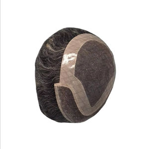 Perruque Taz Hair BD en cheveux humains, ondulée, prothèse, 100% cheveux chinois Remy, toupet à dentelle frontale avec base mono - Product Image 4