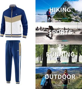 Ensembles de survêtement 2 pièces décontracté pour hommes, veste à fermeture éclair complète et pantalon de survêtement à manches longues, tenues de sport - Product Image 5