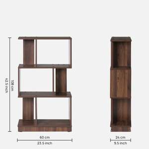 Akihiro Bibliothèque contemporaine au fini noyer Columbia Bibliothèque moderne élégante - Product Image 2