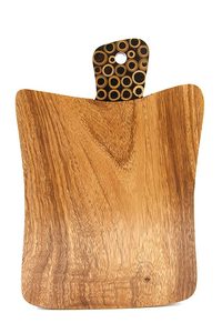Tabla de servir ecológica de madera de suar con incrustaciones de bambú de 31 cm, tabla de cortar de acacia de grado alimenticio para uso en la cocina. - Product Image 3