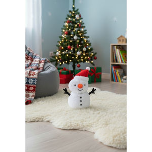 Bonhomme de neige en peluche de Noël blanc, compagnon de sommeil et de jeu, figurine décorative, cadeau unisexe, anti-allergique - Product Image 3