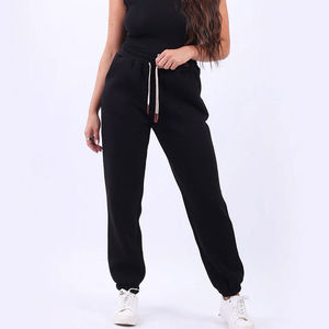 Fabricante de moda Unisex 100% algodón polar Joggers pantalones transpirables 350 Gsm lona Casual medio invierno encaje rodilla plana - Product Image 3