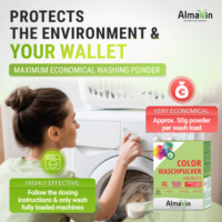 AlmaWin Custom Lessive en Poudre Écologique Ultra Concentrée 2 Couleurs Fleur de Citron Vert 1Kg - 21 Lavages Végétalienne Biologique