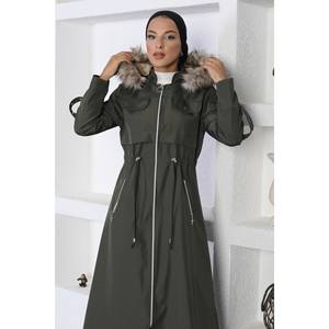 Chaqueta Larga con Capucha y Cierre de Cremallera, Estilo Gabardina, con Cierre de Cremallera Elegante - Product Image 2