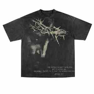 T-shirts Hip Hop OEM 100% coton à manches courtes DTG T-shirt imprimé personnalisé T-shirt vintage surdimensionné délavé à l'acide - Product Image 2