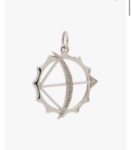 Bow & Arrow Pendentif en argent sterling 925 avec pavé de diamants Taille 39MM - Product Image 2