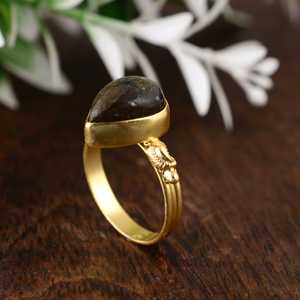 Anillo de Mujer, Joyería de Moda, Joyería Hecha a Mano, Anillo de Labradorita, Piedra Preciosa, Chapado en Oro de 24k, Joyería Hecha a Mano para Niñas/Mujeres - Product Image 5