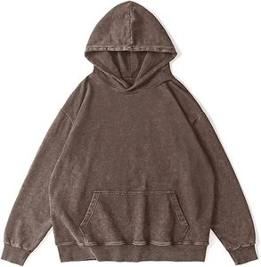 Sudadera Extra Grande de Algodón con Lavado Desgastado para Hombre, Estilo Vintage, para Parejas, Talla Grande - Product Image 1