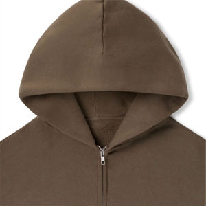 Nueva Sudadera con Capucha Corta para Hombre, con Cierre, Color Sólido, Hombros Caídos, con Logotipo Personalizado, Gruesa, 100% Algodón, Unisex - Product Image 3