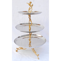 Nieuwe Aanwinst Modern Stijlvol Design Ecologisch Hoogwaardig Metalen Taartplateau Michael Aram Hydrangea 2-Laags Dessertplateau