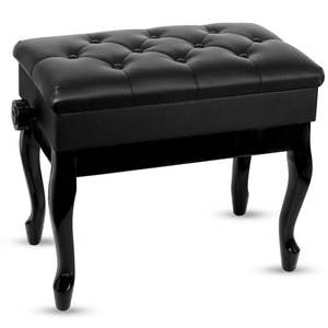 5 Core Piano Bench 3 Padded Cushioned <b>Stool</b> Wooden Heavy Duty Adjustable Musician Chair w Storage - Product Image 2