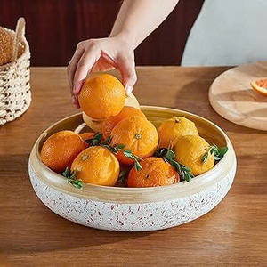 Cuencos de fruta de bambú hilado artesanal/cuencos de bambú para servir/cuencos de madera de bambú ligeros para comida ensaladeras de Bambo - Product Image 3