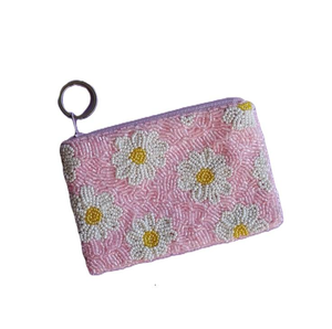 Monedero Bordado con Flores, Diseño Hecho a Mano con Cuentas de Semillas, Monedero Bordado con Cuentas para Viaje por MD HANDICRAFTS - Product Image 6