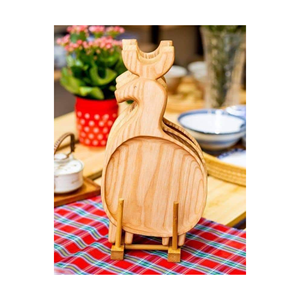 Plato de café redondo personalizado al por mayor para fruta, bandeja de madera para servir en la cocina - Product Image 4