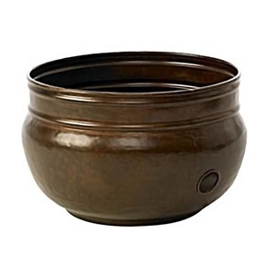 Forme ronde de bol de tuyau en métal fini en laiton antique de grande taille pour la maison jardin arrosage des plantes utilisation bol de tuyau en métal décoratif - Product Image 1