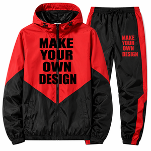Ensemble de survêtement coupe-vent personnalisable pour hommes, imperméable, pour sports de plein air, fournisseur OEM ODM de vêtements de sport en gros - Product Image 4