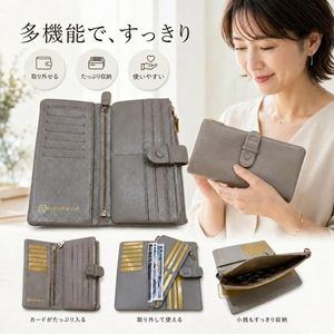 Vintage Ladies <b>Long</b> <b>Wallet</b> with Detachable Zipper and Button Closure - Product Image 1