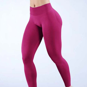 High Quality Seamless Mid Waist Fitness <b>Leggings</b> for <b>Women</b> Solid Pattern Sports Pants Made in Pakistan for Yoga - Product Image 1