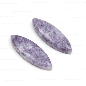 High Quality Natural Purple Lepidolite Cabochon 10x30mm Long Marquise Flat Back Calibrated Gemstone Loose Jewelry Making Supply - Product Image 2