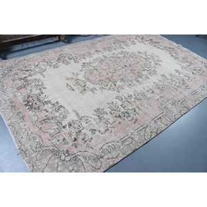 Grand tapis turc 6,3x10 pieds (192x306 cm), tapis en laine marocain gris vintage - Product Image 2