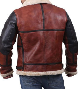 Blouson en cuir de luxe pour homme, col montant, séchage rapide, respirant, hiver, décontracté, style urbain, avec logo frontal - Product Image 5