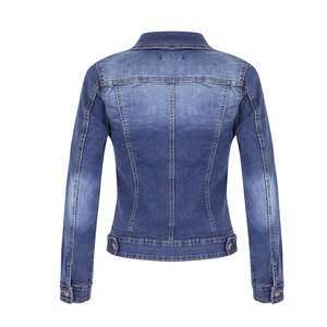 2025 <b>Womens</b> Fitted <b>Jeans</b> Jacket <b>Stretch</b> Blue <b>Jean</b> Jackets Fashionable Design Top Quality Material <b>Women</b> <b>Jeans</b> Jacket - Product Image 4