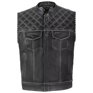 Gilet de moto personnalisé en cuir pour motard |   Vrai cuir de vache |   Conception de patch prête à l'emploi |   Unisexe, respirant, été/hiver - Product Image 1