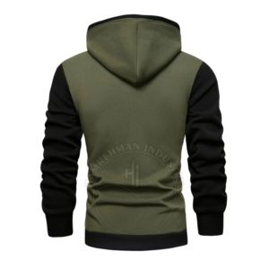 Sweat à capuche confortable en molleton de coton/polyester 330g pour homme, qualité professionnelle, avec logo personnalisé, en tissu éponge français, coupe oversize, poche hiver, vente en gros - Product Image 5