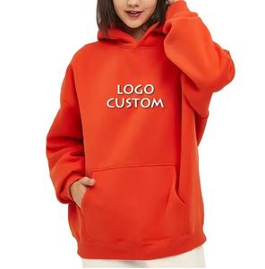 Mode décontracté surdimensionné couleur unie femmes sweats à capuche personnalisés 350g Plus polaire épaissi lâche femmes sweats à capuche - Product Image 4