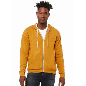 Bella Toile Plain Logo 100% Coton Biologique Impression En Relief À Capuche Blanc Polaire Fermeture Éclair Personnalisé Unisexe Hommes Hoodies - Product Image 1