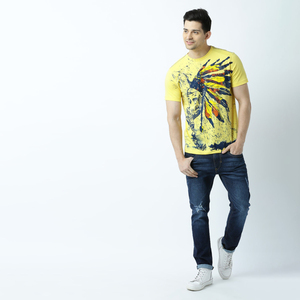 เสื้อยืดผู้ชายแนวสตรีทพิมพ์ลาย Dtg สีดำขนาดใหญ่พิมพ์ลายกราฟิกเสื้อยืดผู้ชายน้ำหนัก300กรัม - Product Image 2