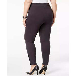 Style & Co Leggings en tricot pour femme, petite taille, grande taille, avec fermeture à boutons-pression, gris foncé - Product Image 2