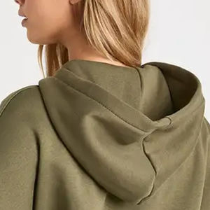 Fabricante de Sudaderas de Color Sólido / Diseño con Cierre de Cremallera para Mujer, Suministro al por Mayor, Mangas Completas, Logotipo Personalizable, Diseño de Sudadera Corta - Product Image 2