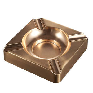 Cendrier à cigares de forme et de taille personnalisées en métal enduit noir classique pour une utilisation de bureau - Product Image 2