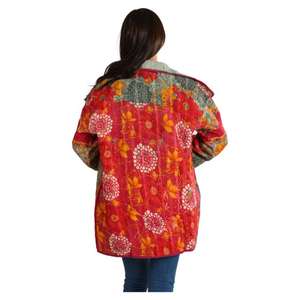 Wholesale Lightweight Handmade Cotton Kantha Jackets for Women Fashionable Boho Style <b>Coat</b> for Autumn and Spring - Product Image 5